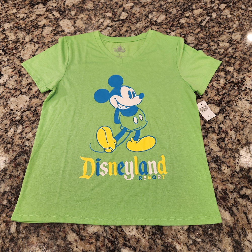 NWT Disney Disneyland Resort Womens Mickey Mouse Shirt Green Sz S